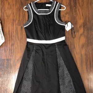 Calvin Klein black polka dot dress new with tags size 10